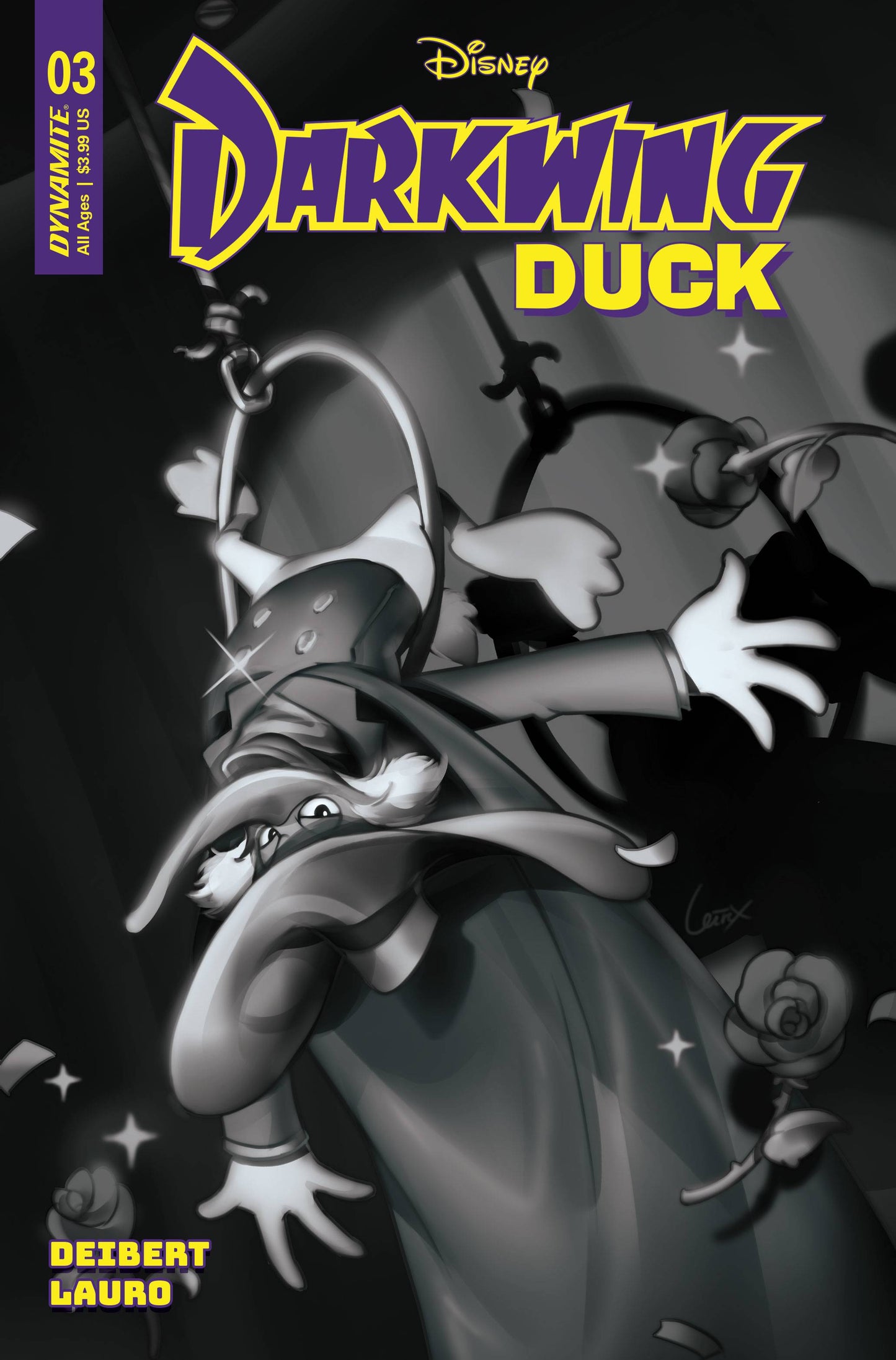 DARKWING DUCK (2023) #3 1/15 LEIRIX B&W VARIANT