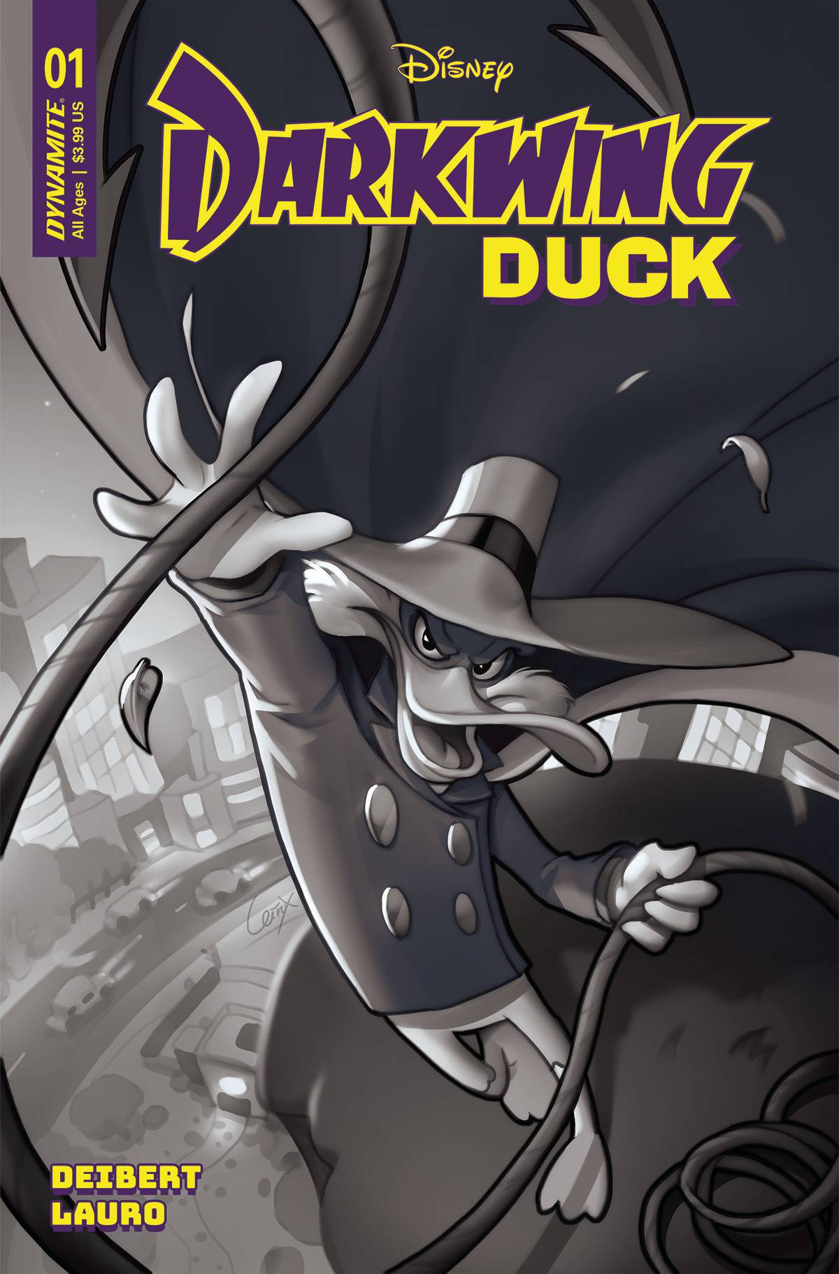 DARKWING DUCK (2023) #1 1/10 LERIX B&W VARIANT