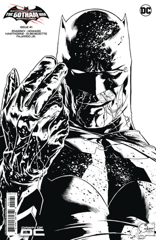 BATMAN CATWOMAN GOTHAM WAR BATTLE LINES #1 1/100 QUESADA B&W CARD STOCK VARIANT