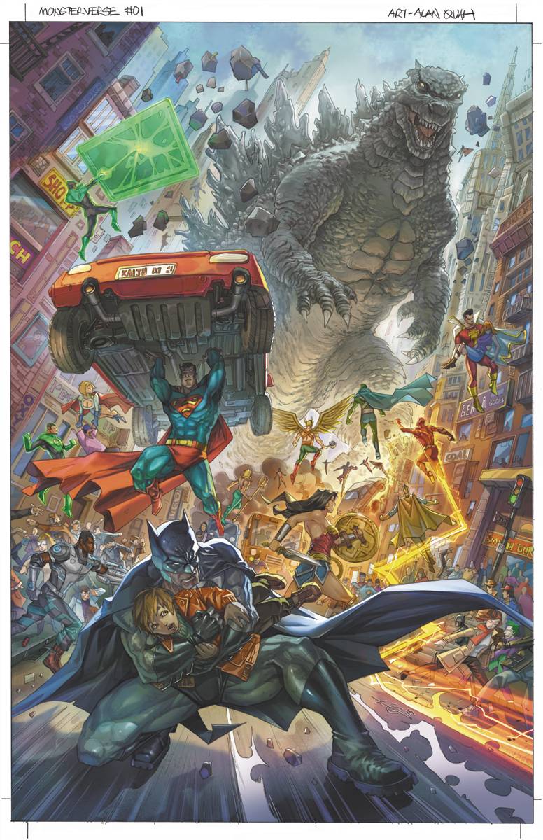 JUSTICE LEAGUE VS GODZILLA VS KONG #1 1/50 QUAH CARD STOCK VARIANT