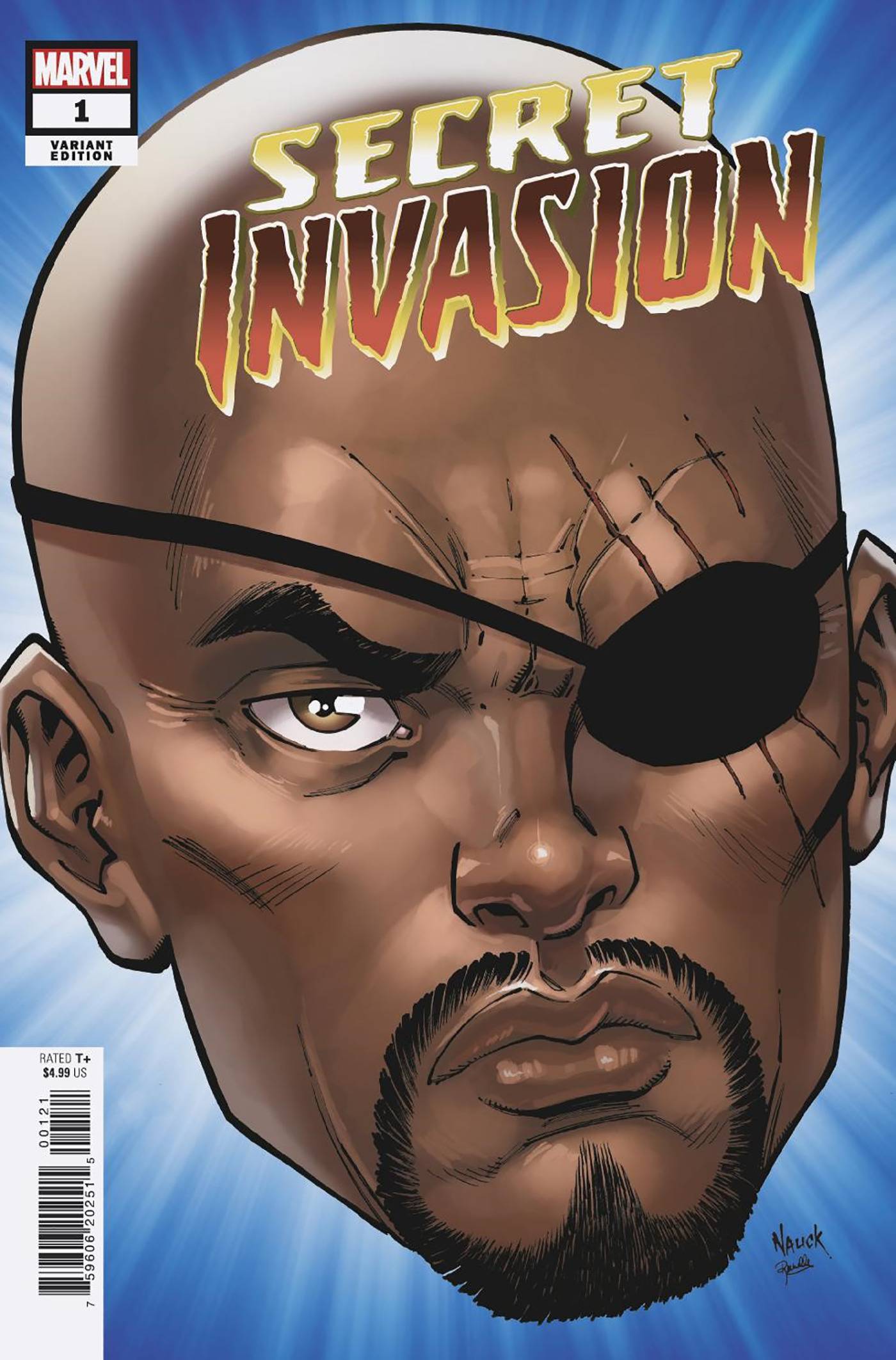 SECRET INVASION (2022) #1 NAUCK HEADSHOT VARIANT