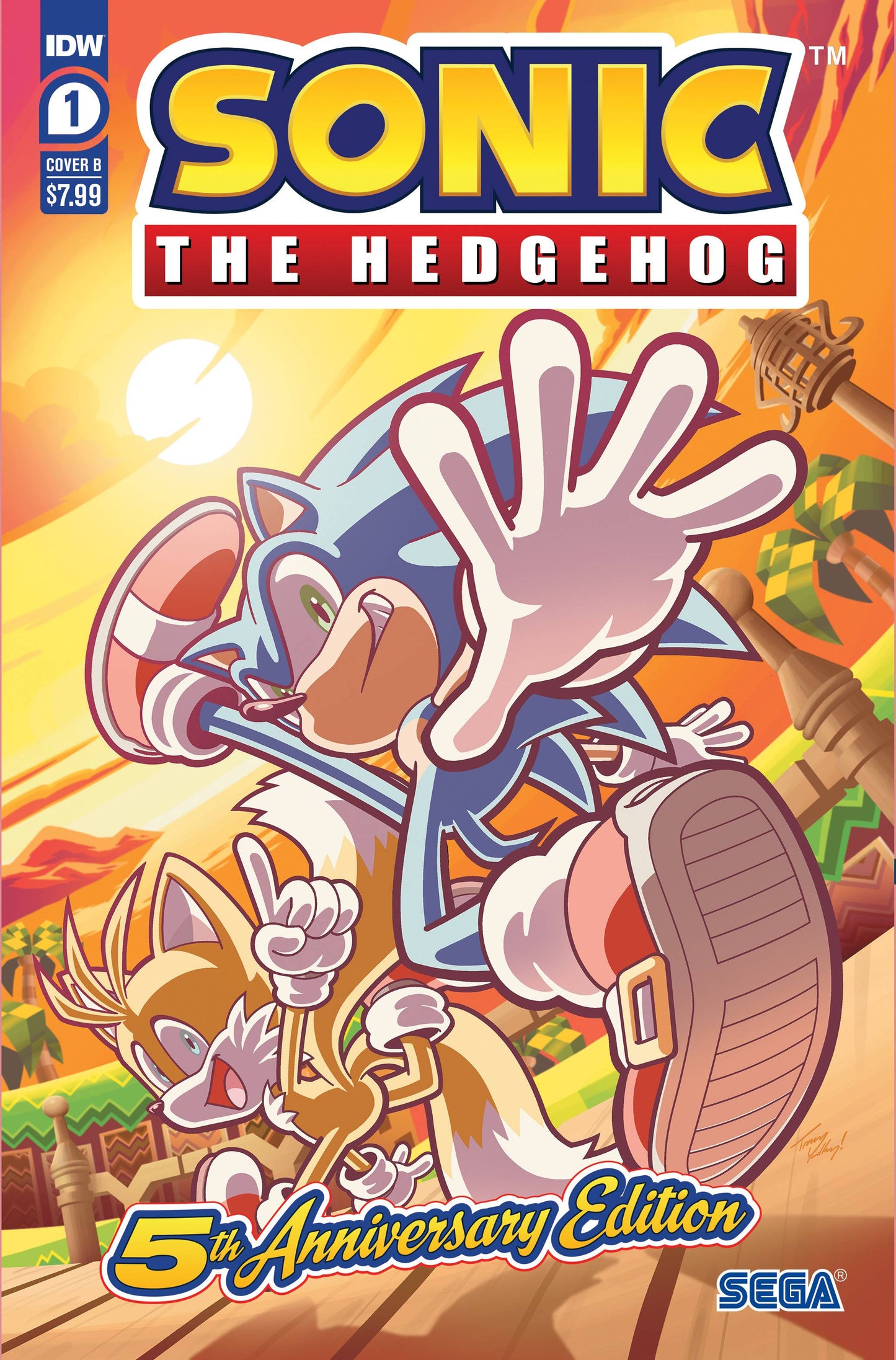 SONIC THE HEDGEHOG #1 5TH ANNIVERSARY EDITION YARDLEY VARIANT